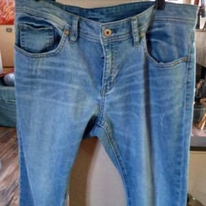 H&M lightweight light blue washed distressed jeans